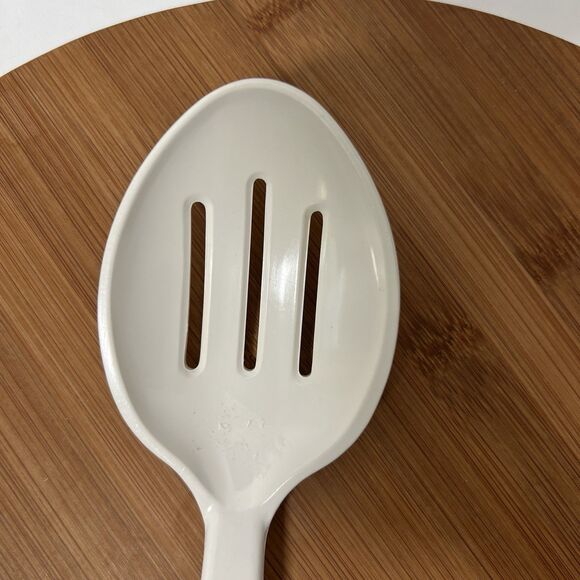 Vtg Ultratemp Slotted Serving Spoon Cooking Utensil White Robinson - Picture 5 of 5